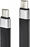 Conecto usb-c kuni usb-c andme- ja laadimiskaabel pigtail - usb4 gen 3x2, 100w pd - must - 0,13 m