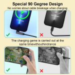 Multi laadimiskaabel, 3 &uuml;hes 90 kraadi laadimiskaabel 1.8m nailonpunutis Iphoone/micro/usb Type-c pistikuga Iphoone, Android, Samsung, Huawei, Nexus, Nokia, Lg, Sony jaoks