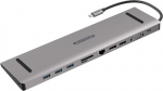 Sitecom usb-c multiport pro dokk/adapteri hub - usb-c kuni 2x hdmi + 1x vga + 3x usb 3.1 + 1x ubs-c pd + 1x gigabit lan ethernet rj45 + 1x 3.5 mm audio + sd/micro-usb kaardilugeja, cn-389