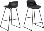 Ac Design Furniture 85087 Tille baaritool, kunstnahk, P: 49 x L: 43 x K: 94 cm, 2 t&uuml;kki, must