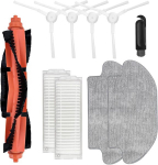 Fervalyna tarvikute varuosad, &uuml;hilduvad Xiaomi Mi Robot Vacuum Mop 2s/mop Pro/styj02ym, Xiaomi Robot Vacuum S12 jaoks, 1 peamine hari, 4 k&uuml;lghari, 2 filtrit, 2 moppi