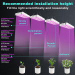 65 W led taimevalgusti, h&auml;mardatav, t&auml;isspektriga led kasvulamp 8/12/16 h taimeriga, 3 kasvurežiimi, daisy chain funktsioon, 240 psc led kasvulamp 60 x 60 cm kasvutelgile taimede kasvatamiseks