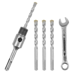 110 mm sds plus pikendus, t&auml;ppispuurimine, 109 mm juhtpuur, sds plus puuride komplekt, avatud otsaga mutriv&otilde;tmega, s&uuml;damikpuur, sobib igat t&uuml;&uuml;pi seina- ja m&uuml;&uuml;riavadele