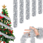 6 j&otilde;ulugirlandi pakki, l&auml;ikivad girlandid, j&otilde;ulupuu kaunistamise girland, pidulik j&otilde;ulutinsel trepigirland j&otilde;ulupidudeks, sise- ja v&auml;listingimustes kaunistamiseks