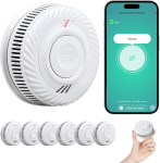 Physen nutikas suitsuandur Wlan 10-aastane aku, suitsuandur fotoelektrilise sensoriga, tulekahjuandur vastab T&uuml;v Rheinland & En14604 sertifikaadile, &uuml;hildub Tuya/smart Life App-iga, 6 tk pakis
