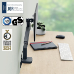 Monitori hoidja Leitz Ergo 64890089 ruumis&auml;&auml;stlik monitori k&auml;epide, Igr & T&uuml;v heakskiidetud, monitori kinnitus 1 monitorile kuni 32 tolli ja 9 kg, Vesa 75/100, paindlik k&otilde;rguse reguleerimine &otilde;ige kehahoiaku jaoks kontoris, hall