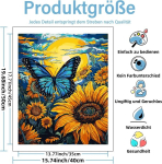Numbrite j&auml;rgi maalimine t&auml;iskasvanutele liblikas, p&auml;evalill ja liblikas numbrite j&auml;rgi maalimine t&auml;iskasvanutele kingituseks ja kodukaunistuseks 40 x 50 cm raamita