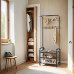 Riidepuu, garderoob, 33,7 x 72 x 183 cm, pruun-must, Riidepuu, garderoob, 33,7 x 72 x 183 cm, pruun-must