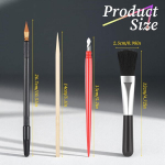 4 scratch pliiatsi komplekt scratch piltide jaoks, scratch kunsti t&ouml;&ouml;riistad scratch piltide jaoks t&auml;iskasvanutele, 1 x kullatud scratch pliiats, 1 x kraapija, 1 x bambusest pliiats, 1 x pehme must pintsel kaasas