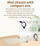 Itx korpus, l&auml;bipaistev akr&uuml;&uuml;l diy arvutim&auml;ngude lihtne paigaldus koduse meelelahutuse &auml;rikontor toetab itx emaplaati ja 2,5-tollist ssd-d 360-kraadise jahutusega