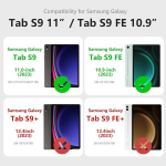 Casafuny &uuml;mbris samsung galaxy tab s10 2024 / s9 fe 10.9 tolli / s9 11 tolli 2023, pu nahast tahvelarvuti kaitse&uuml;mbris automaatse une/&auml;rkveloleku funktsiooniga, lilla