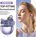 Purple Clip On Open Ear luuheli k&otilde;rvaklapid, Bluetooth Air Bone Conduction kl&otilde;pskinnitusega k&otilde;rvaklapid, Bluetooth juhtmevabad k&otilde;rvaklapid k&otilde;rva k&uuml;lge kinnitatava rihmaga, spordik&otilde;rvaklapid jooksmiseks, juhtmevabad k&otilde;rvaklapid
