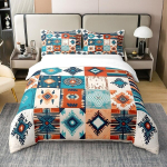 100% puuvillane patchwork edela etniline voodipesukomplekt 155 x 220 cm western boho tekikott native tribal aztec hippie teki kate western room exotic voodikomplekt geometric diamond