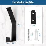 Lycxames seinakinnitus konksud, 8 tk, moodsad mantlikonksud, mustad, kruvitavad konksud mantliriiulile koos n&auml;htamatute kruvidega jakkide, mantlite, riiete, sallide, k&auml;ekottide jaoks, mustad