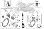 BMW K49 0D13 0D23 0D33 0D43 Piduriklotsid taga Ehtne 34218556442