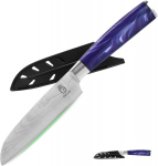 Fullhi santoku noad, 2 tk mitmev&auml;rvilised 5-tollised jaapani noad, l&otilde;ikenuga, roostevabast terasest k&ouml;&ouml;ginuga koos tupe kaitsega (purple resin)