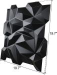 Art3d pvc 3d teemant seinapaneel jagged matt black elamu- ja &auml;ripindade sisekujunduseks