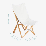 Navaris puidust kokkupandav tool linasest istmega - v&auml;ljas kasutatav k&auml;mpingu lamamistool koos kandekotiga - tekilamamistool aia lamamistool kokkupandav - beež