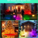 Bosite Rgb prožektor, 120 W Rgb Led prožektor kaugjuhtimispuldiga, Rgb v&auml;lisprožektor, Ip66 veekindel, 4 d&uuml;naamilist režiimi, Led v&auml;rvi muutev prožektor pidudeks, diskodeks, Halloweeniks, majadele