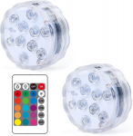Doukesh veealune led valgusti kaugjuhtimispuldiga, veealune valgusti, led basseini valgustus, rgb mitmev&auml;rviline led tiigi valgustus, veekindel v&auml;rvi muutev basseini valgusti, 16 v&auml;rvi, 2 tk
