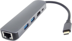 Premiumcord usb-c dokk 4k hdmi, 2x usb 3.2, rj45 10/100/1000mbps ja pd 100w, resolutsioon uhd 4k 2160p 30hz, full hd 1080p, usb 3.2 type c, plug and play, alumiiniumkorpus, pikkus 20 cm
