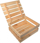 Wooden World - puidust kast - viimistlemata m&auml;nnipuidust hoiukast kaanega 30 x 35 x 15 cm