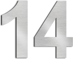 Nanlyiau 2 x 3 tolli/7,5 cm isekleepuvad majanumbrid, postkast, majanumber, roostevaba teras, valmistatud tugevast Sus304-st (3 tolli number 14)