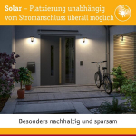 Paulmann 94335 Led v&auml;lisvalgusti solar v&auml;lisseinavalgusti Ip44, sisaldab 1x 3.4 W, tumehall alumiinium, 3000 K