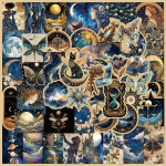 Telain 50-osaline grafiti kleebiste komplekt, esteetilised anime kleebised veepudelitele, s&uuml;learvutitele, kindle'ile, ruladele, kitarrialbumitele, veekindel vin&uuml;&uuml;lkosmos