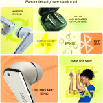Noise Buds N1 Chrome Finish 40 tundi m&auml;nguaega Quad mikrofon Enc Ultra Low Latency'ga (kuni 40 ms) Instacharge (10 min=120 min) Bt V5.3 (carbon Black)