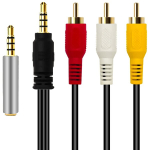 Techside 1,5 m Rca kaabel koos 3,5 mm adapteriga video salvestamiseks