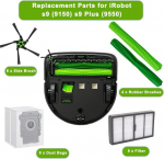 Qygba s9 varuosad irobot s9 (9150) jaoks, tarvikud roomba s9+ s9 plus (9550) tolmuimejale, tarvikute komplekt sisaldab 2 mitmeotstarbelist kummist harja, 4 k&uuml;ljeharja, 4 filtrit, 4 vaakumit