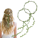 Lillede peaehe, 2 tk, kunstlilledest p&auml;rjad, rohelised vanikud pulmapeoks, festivaliks