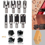 Anboo 8-osaline puidust t&uuml;&uuml;blil&otilde;ikuri puuriterade komplekt, s&uuml;sinikterasest tenon-puuride komplekt, 6 mm, 10 mm, 13 mm, 16 mm, tenon-l&otilde;ikuri ja kooniliste puuridega