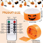 4 tk Halloween k&otilde;rvitsavalgustite komplekt, Halloween Led k&otilde;rvitsavalgustid koos kaugjuhtimispuldi ja taimeriga, leegivabad k&uuml;&uuml;nlad k&otilde;rvitsate kaunistamiseks, patareitoitega oranž jack-o lantern valgusti (a-2tk)