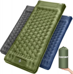 Arfnkim iset&auml;ituv magamismatt, 12 cm paksune &otilde;hkmadrats jalgpumbaga ja padjaga, &uuml;likerge v&auml;ikese pakendi suurusega matkamismadrats, veekindel magamismatt v&auml;litingimustes kasutamiseks (roheline)