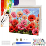 Airdea Moonide maalimine numbrite j&auml;rgi t&auml;iskasvanutele, isetehtud k&auml;sitsi maalitud &otilde;limaalikomplekt, sinise taeva maalimine numbrite j&auml;rgi 3 pintsli ja akr&uuml;&uuml;lv&auml;rviga, 40 x 30 cm (raamitud)