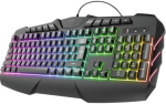 Trust Gaming Gxt 881 Odyss poolmehaaniline Led m&auml;nguriklaviatuur, saksa Qwertz paigutus, valgustusega klaviatuur, 6 erinevat valgustusrežiimi, anti-ghosting, Usb Plug & Play, Pc/s&uuml;learvuti - must