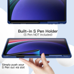 Jetech &uuml;mbris samsung galaxy tab s10 plus/tab s9 plus 12.4 tollisele tahvelarvutile, s pen hoidikuga, pehme tpu alus, kaitsev tahvelarvuti &uuml;mbris, toetab s pen laadimist, automaatne &auml;ratamine/uinumine (navy)