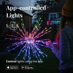 Twinkly Spritzer - led-tuled spritzer 200 rgb lediga - &auml;piga juhitav - nutikas valgustusdekoratsioon sise- ja v&auml;listingimustesse, valge juhe, 40cm ⌀