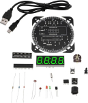 Yinettech 1 komplekt isetehtud p&ouml;&ouml;rlev digitaalne led-ekraani moodul &auml;ratuskell elektrooniline digitaalkella komplekt 51 scm &otilde;ppeplaat jootmisharjutused isetehtud taimeri komplekt kodu kooli kontori jaoks roheline