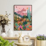 Numbrite j&auml;rgi maalimine maastik, numbrite j&auml;rgi maalimine t&auml;iskasvanutele maastik, kaktuse numbrite j&auml;rgi maalimine t&auml;iskasvanutele kingituseks ja kodukaunistuseks 40 x 50 cm raamita
