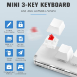 Ecarke Osu klaviatuur 3 nupuga m&auml;nguklaviatuur, Usb mini 3 klahviga klaviatuur mehaaniline m&auml;ngu Pc klaviatuur programmeerimise makro tarkvaraga Osu Hid standardklaviatuur (t&auml;iendatud Cherry Shaft & Rgb Led)