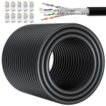 Soibke Cat 7 Lan-kaabel 80 m Ethernet v&otilde;rgukaabel varjestatud kiire 10 Gbps Rj45 80 m veekindel paigalduskaabel eriti pikk v&auml;ljas siseruumides gigabitine 600 Mhz Sftp 24awg internetikaabel must