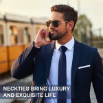 Aiyvelu 2-osaline meeste lipsukomplekt, klassikaline kitsas lips lukuga, reguleeritav lipsukomplekt kontorisse v&otilde;i peole &ndash; must ja tumesinine