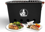 Vikkieerin mini grill - v&auml;ike s&ouml;egrill, kompaktne ja kerge, retro stiilis s&ouml;egrill parki, r&otilde;dule, k&auml;mpingusse, aeda, 25 x 43 x 26 cm, must