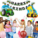 Borsgye roheline traktori s&uuml;nnip&auml;eva kaunistus 10 aastat fooliumist &otilde;hupall auto traktori &otilde;hupallid talu s&uuml;nnip&auml;eva kaunistus fooliumist &otilde;hupall traktor ekskavaator head s&uuml;nnip&auml;eva b&auml;nner koogi kaunistus poiste peoks