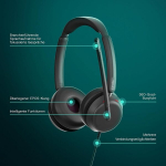 Epos Impact 860t - kahepoolsed juhtmega Usb-c ja Usb-a k&otilde;rvaklapid m&uuml;rasummutava mikrofoniga, Microsoft Teams sertifitseeritud, &uuml;lilai riba, mugav sobivus, ideaalne kontori- ja kodukontori professionaalidele