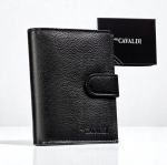 Meeste naturaalsest nahast rahakott Cavaldi, must