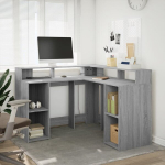 kirjutuslaud，arvutilaud LED-tuledega, hall Sonoma tamm, 130x130x91 cm CFE4705164
